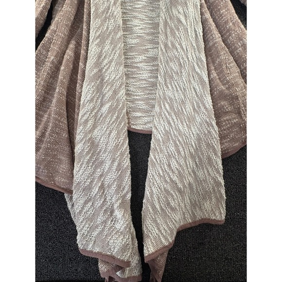 Free People Mauve Marled Knit Draped Open Front Cardigan Zipper Cuffs Small S/P - Picture 5 of 10